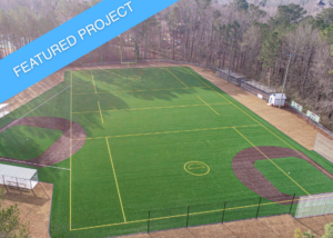 A wide view of the renovated athletic field at Fuller&rsquo;s Park in Marietta, GA.