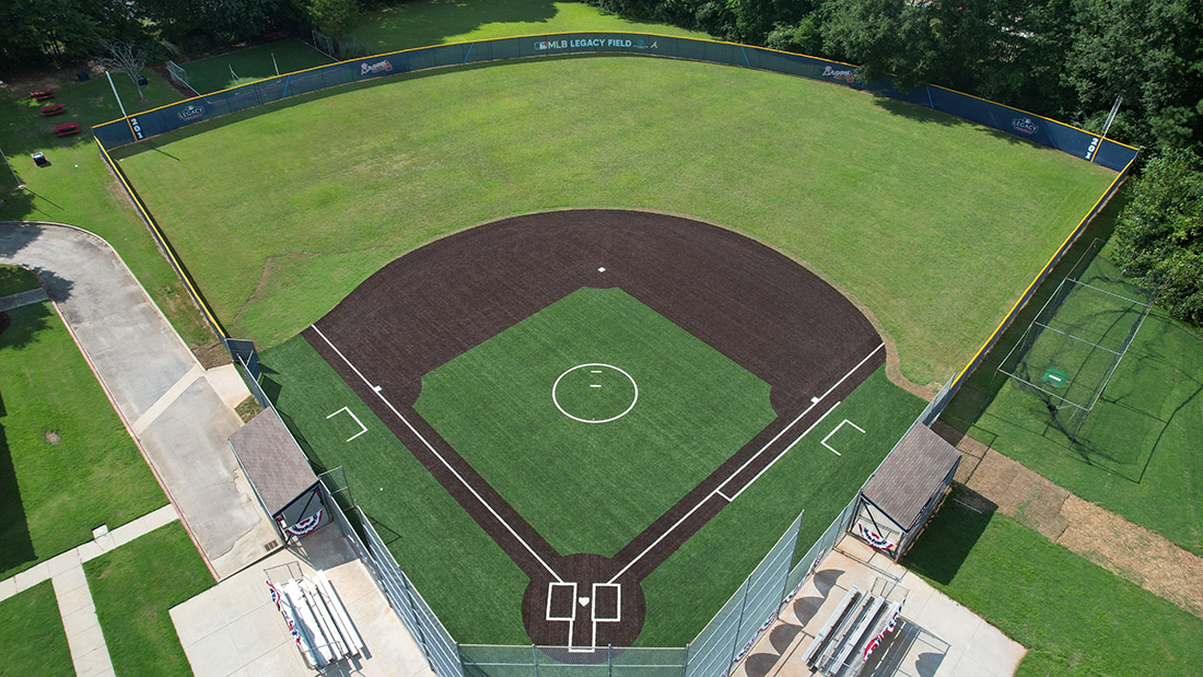 The new baseball and softball field at the Boys & Girls Club in Marietta, ready for young athletes to play.