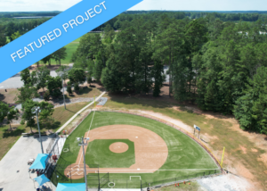 The Field of Hope adaptive baseball field, with a smooth, synthetic turf surface and accessible dugouts.