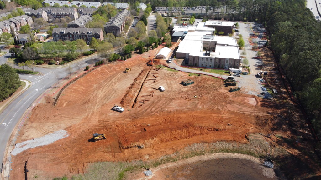 beginning construction of the athletic field at fulton science academy