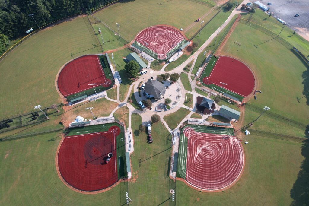 Newly installed Shaw Momentum, TruHop field at Alto Park Infields by Advanced Sports Group