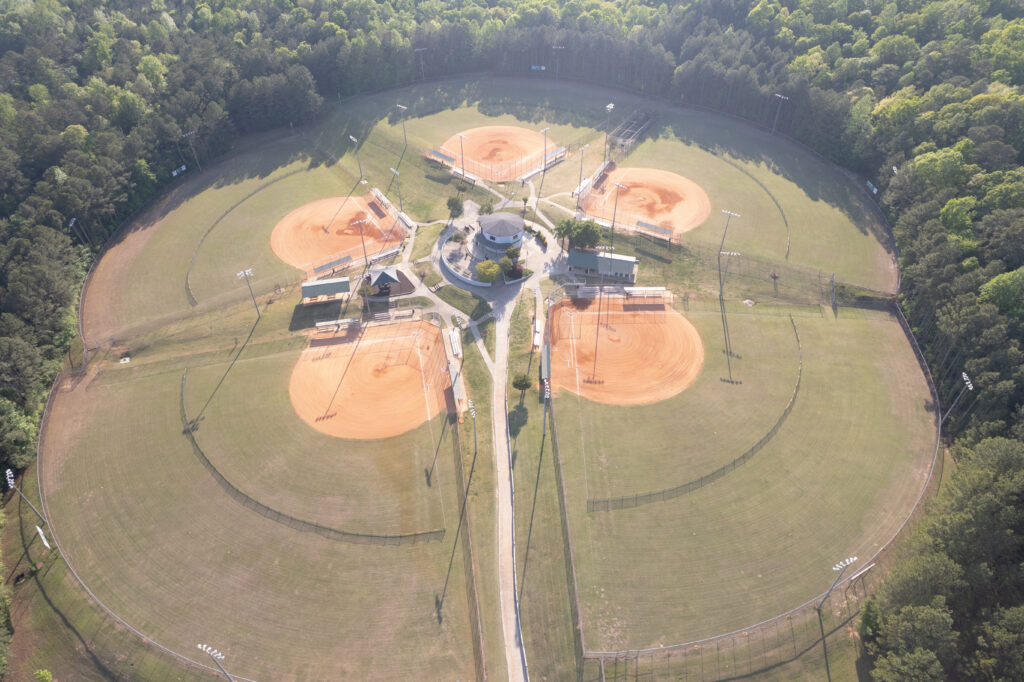 Old surface at Alto Park Infields before renovation by Advanced Sports Group