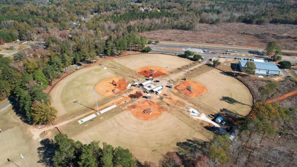 Old surface at Kaolin Park Baseball Infields before renovation by Advanced Sports Group