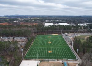 Newly installed Shaw Sports Turf field at The Perch Multi-Use Field by Advanced Sports Group