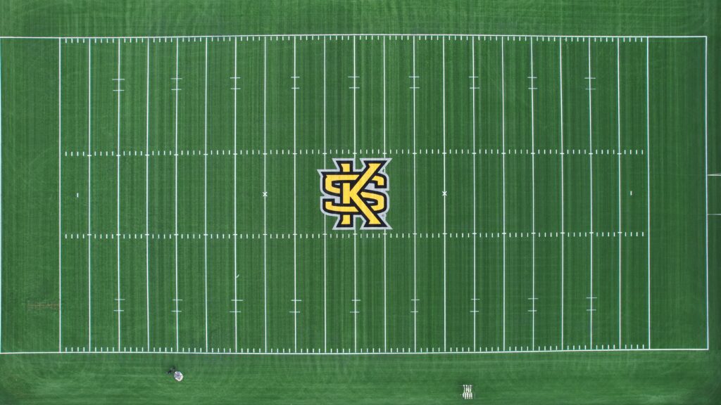 Newly installed Shaw Sports Turf field at The Perch Multi-Use Field by Advanced Sports Group