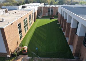 Newly installed Shaw Legion Pro turf at Beacon Hill Middle School by Advanced Sports Group