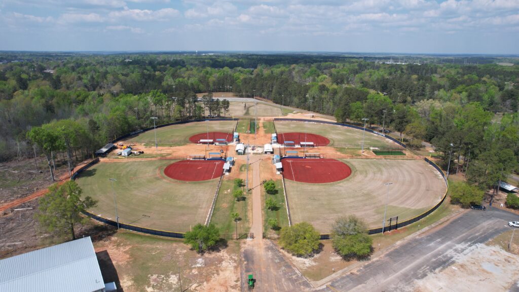 Newly installed Shaw TruHop field at Kaolin Park Baseball Infields by Advanced Sports Group