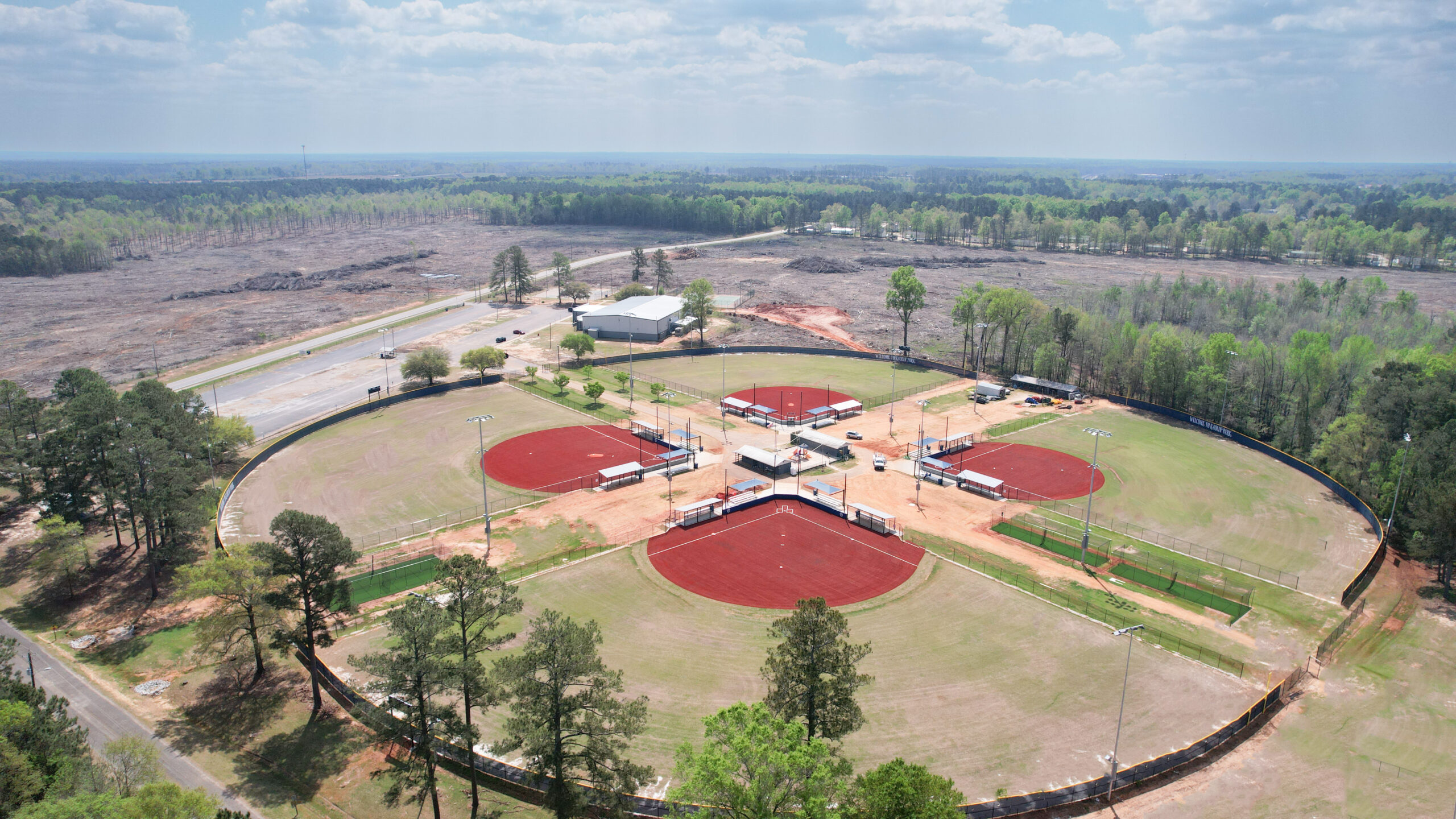 Newly installed Shaw TruHop field at Kaolin Park Baseball Infields by Advanced Sports Group