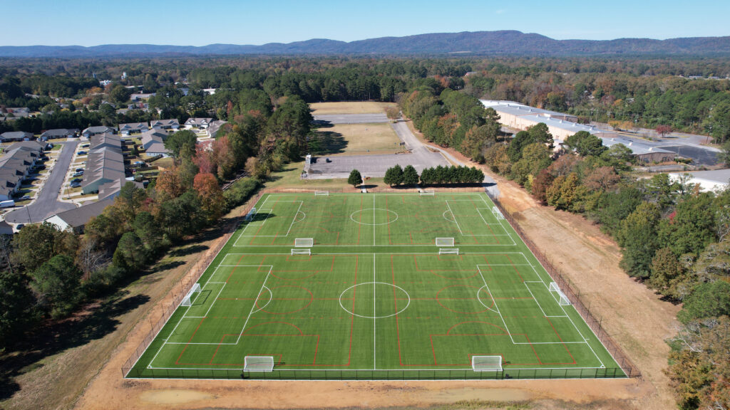 ewly installed Shaw Legion Pro 2.0 field at Garden Lakes Park Soccer Fields by Advanced Sports Group