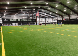 completed indoor turf field at Southern Pines Recreation Complex in Dublin Georgia, built by Advanced Sports Group