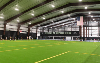indoor turf installation at southern pines recreational complex in dublin georgia by Advanced Sports Group